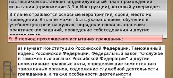 Статья 9. Испытание при приеме на службу в таможенные органы
